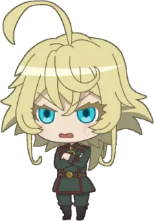 😨 Tanya Degurechaff Saga of Tanya the Evil Anime, Manga, Chibi, Militär, Charakter, Tanya Degurechaff, Saga der Tanya die Böse whatsapp sticker