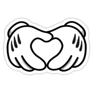 ❤ Mickey Mouse mickey, disney, amor, corazón, manos, dibujos animados whatsapp sticker