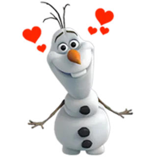 ⛄ Olaf Frozen Olaf, snowman, Frozen, Disney, hearts, cartoon telegram sticker
