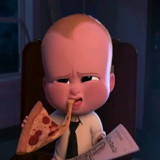 😒 Boss Baby The Boss Baby dessin animé, bébé, pizza, boss, film, animation telegram sticker