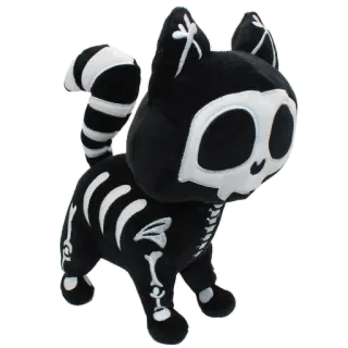 🐈‍⬛️ gatto, scheletro, peluche, giocattolo, animale, halloween telegram sticker