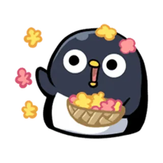 😭 펭귄, 귀여운, 동물, 만화 telegram sticker
