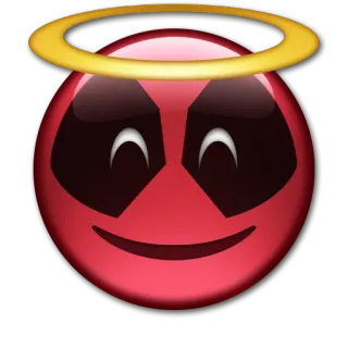 😇 emoji, angel, devil, halo, red, face telegram sticker