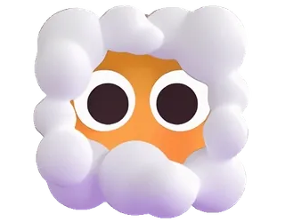 😶🌫️ Emoji, Nuvola, Faccia, Carino, Felice, Cartone animato telegram sticker