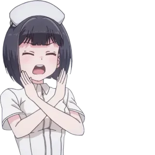 🙅‍♀️ anime, girl, no, cross, nurse telegram sticker