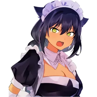 😮 Anime, Fille chat, Servante, Neko, Manga, Mignon, Kawaii telegram sticker