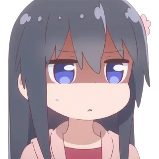 😐 anime girl, cute, cartoon, angry, emotional, japanese anime whatsapp sticker