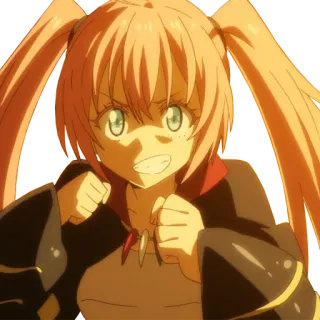 👊 Milim Nava That Time I Got Reincarnated as a Slime anime, dibujos animados, Milim Nava, Tensei Shitara Slime Datta Ken, Aquella vez que me reencarné en slime, enojado, lindo whatsapp sticker