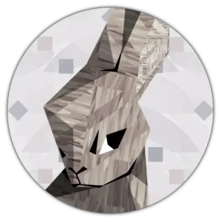 😶 rabbit, animal, low poly, grey, geometric, cute telegram sticker