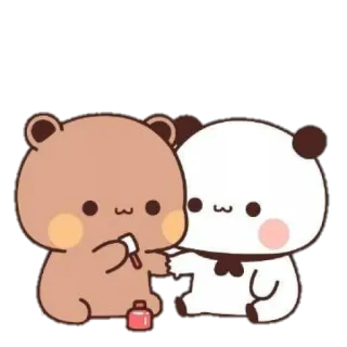 🥨 osos, lindo, adorable, dibujos animados, kawaii, esmalte de uñas, manicura whatsapp sticker