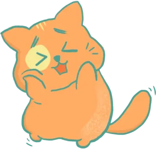 😍 gato, animal, fofo, desenho animado, feliz, adesivo whatsapp sticker
