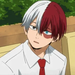🥢 Shoto Todoroki My Hero Academia Anime, Shoto Todoroki, My Hero Academia, pół zimny pół gorący, Manga, Postać telegram sticker