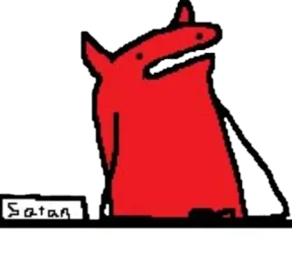 😐 Satan iblis, setan, kartun, merah, makhluk, neraka telegram sticker