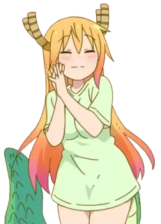 ❤ Tohru Miss Kobayashi's Dragon Maid Аниме, Дракон, Милый, Счастливый, Тору telegram sticker