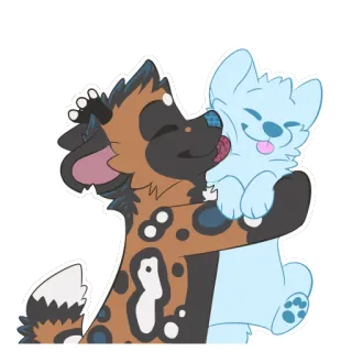 👅 chien, chiot, câlin, affection, mignon, animal, dessin animé whatsapp sticker