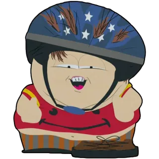 😜 Eric Cartman South Park アニメ, 面白い, アニメーション, 子供, ヘルメット, 自転車 telegram sticker