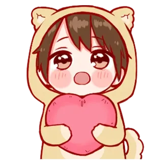 🖤 Anime, Personaje, Corazón, Lindo, Dibujos animados telegram sticker