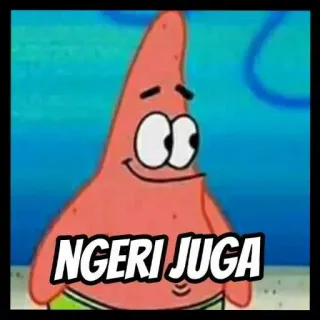 👍 Patrick Star Spongebob Squarepants NGERI JUGA 뚱이, 스폰지밥, 만화, 웃긴, 밈 telegram sticker