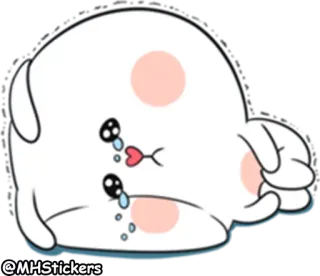 😢 @MHStickers adesivo, carino, animale, cartone animato, triste telegram sticker