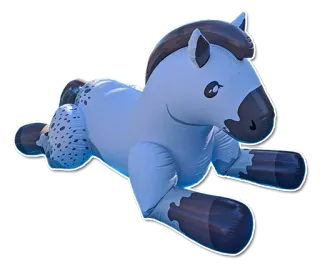 🐴 cavallo, gonfiabile, giocattolo, animale, blu, pony telegram sticker
