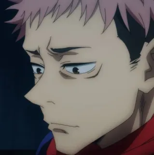 💥 Yuji Itadori Jujutsu Kaisen Anime, Sedih, Karakter, Kesedihan, Khawatir telegram sticker