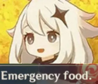 🍖 Paimon Genshin Impact Emergency food. paimon, genshin impact, ration de secours, anime, jeu vidéo telegram sticker