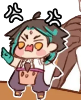 🌟 Xiao Genshin Impact Xiao, Genshin Impact, Anime, Game, Chibi, Marah telegram sticker