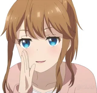 😏 Anime, Garota, Sussurrando, Fofo, Desenho animado whatsapp sticker