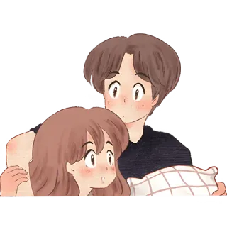 🥺 couple, love, relationship, cute, cartoon, illustration whatsapp sticker