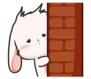 👀 coelho, coelhinho, espiando, desenho animado, fofo, animal telegram sticker