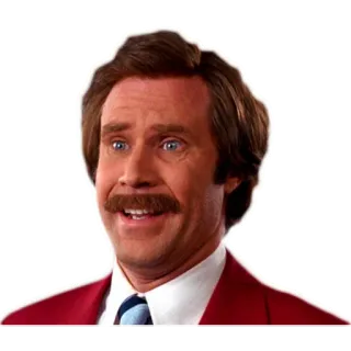 😂 Ron Burgundy Anchorman comedy, anchorman, ron burgundy, mustache, funny, will ferrell telegram sticker
