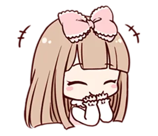 😀 귀여운, 애니메이션, 소녀, 카와이, 스티커 telegram sticker