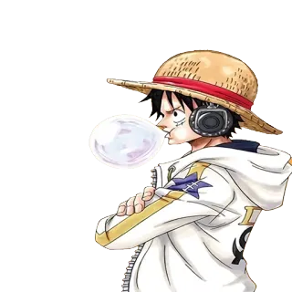 😒 Monkey D. Luffy One Piece Luffy, One Piece, Anime, Manga, Chapeau de paille, Personnage, Chewing-gum whatsapp sticker