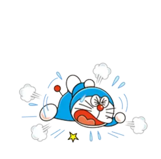 😖 Doraemon アニメ, 漫画, ドラえもん, ショック, 疲れ, 怒り, 青い猫 whatsapp sticker