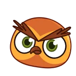 😠 Eule, Vogel, Tier, Cartoon, Sticker telegram sticker