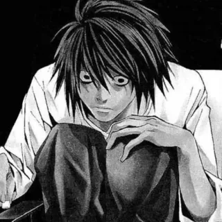 😳 L Death Note Anime, Manga, Death Note, L Lawliet, Thám tử, Nhân vật telegram sticker
