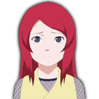 😞 Kushina Uzumaki Naruto Anime, Kushina, Uzumaki, Naruto, Mulher, cabelo ruivo, triste, Desenho animado whatsapp sticker