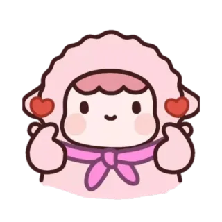 🐏 可愛い, キャラクター, ハート, 愛, アニメ telegram sticker