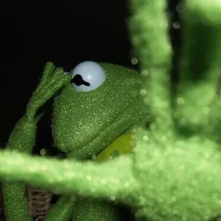 😎 Kermit the Frog 科米蛙, 布偶, 表情包, 绿色, 思考, 布偶奇遇记 telegram sticker