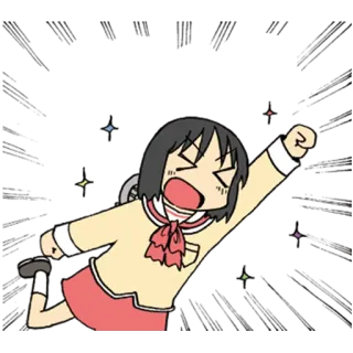😆 Anime, Festa, Emozionato, Gioia, Cartoni animati, Esultante telegram sticker