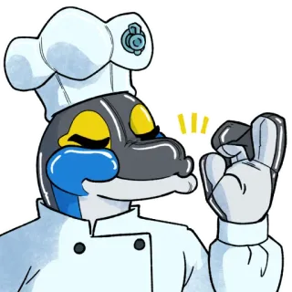 👌 chef, ok, robot, dessin animé, cuisine, boulanger telegram sticker