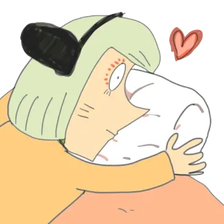 🥱 Dibujo animado, Almohada, Corazón, Adormilado, Lindo telegram sticker