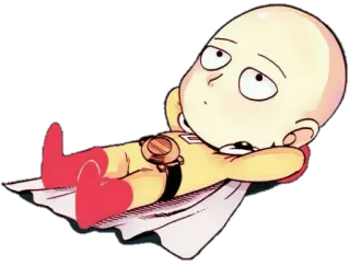 🙄 Saitama One-Punch Man Аниме, Ванпанчмен, Сайтама, Герой, Релакс, Чиби whatsapp sticker