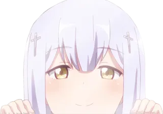 👁 anime, sticker, cartoon, crosses whatsapp sticker