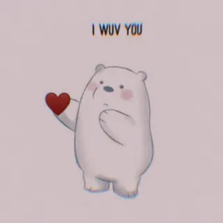 🖤 Ice Bear We Bare Bears I WUV YOU Bär, Liebe, Herz, süß, Cartoon, Liebe, Eisbär telegram sticker
