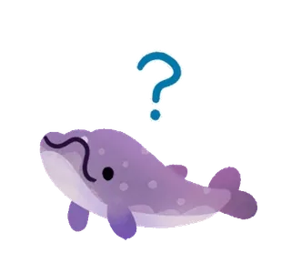 🐬 cá voi, dấu chấm hỏi, dễ thương, biển, động vật telegram sticker