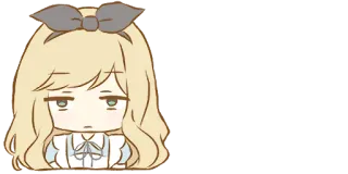 😐 Anime, Garota, Desenho animado, Chibi, Fofa, Loira, Laço whatsapp sticker