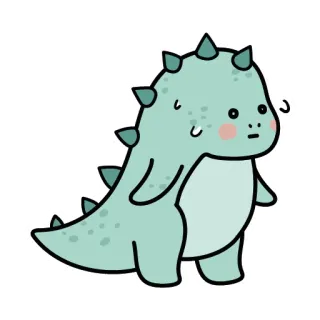 😥 dinosaur, cute, cartoon, animal, reptile telegram sticker