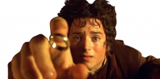 😢 Frodo Baggins The Lord of the Rings Frodo, Lord of the Rings, ring, Elijah Wood, fantasy, movie telegram sticker