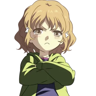 😡 anime, gadis, marah, cemberut telegram sticker